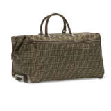 A PAIR OF DARK GREEN & BROWN MONOGRAM CANVAS ROLLING DUFFLE BAGS WITH SILVER HARDWARE - фото 7