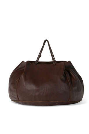 A PERSONALIZED BROWN LEATHER OVERSIZED DRAWSTRING TOTE BAG - photo 3