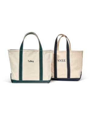 A PAIR OF BLUE & GREEN CANVAS TOTE BAGS - photo 1