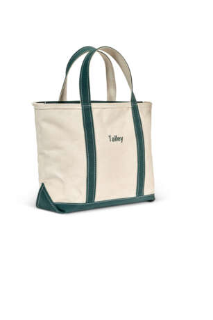 A PAIR OF BLUE & GREEN CANVAS TOTE BAGS - фото 7