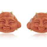 CORAL AND GOLD CUFFLINKS - photo 1