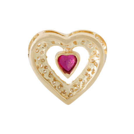 Pendant "Heart" with fine ruby and diamonds - photo 2