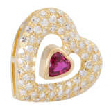 Pendant "Heart" with fine ruby and diamonds - photo 3