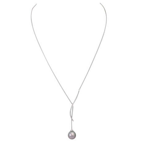 Y necklace with Tahitian pearl and diamonds - photo 1