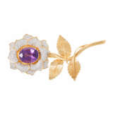 Brooch "Flower" with amethyst and diamonds - фото 1