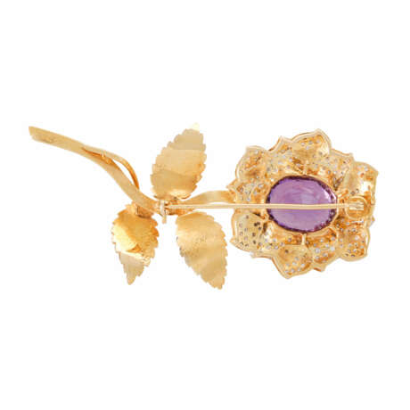 Brooch "Flower" with amethyst and diamonds - photo 2