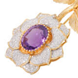 Brooch "Flower" with amethyst and diamonds - photo 3