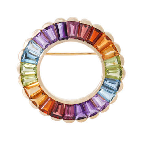 Brooch "Multicolor" with various color gemstones - фото 1