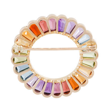 Brooch "Multicolor" with various color gemstones - фото 2