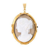 Brooch/pendant with highly refined agate cameo, - Foto 4