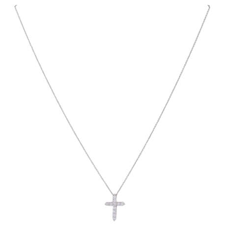 Chain and cross pendant with diamonds - фото 1