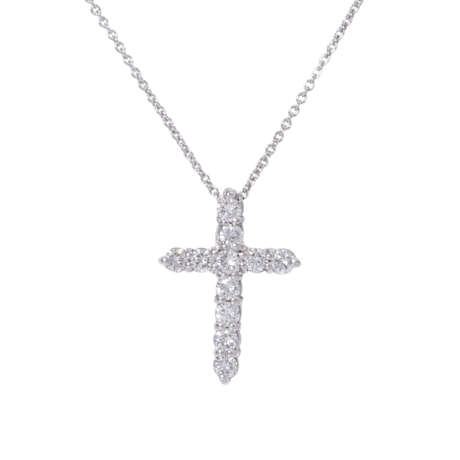 Chain and cross pendant with diamonds - photo 2