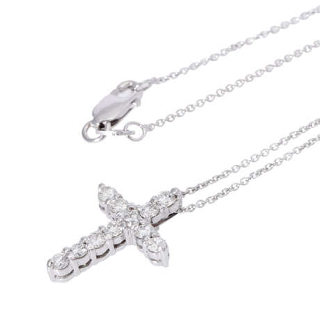 Chain and cross pendant with diamonds - photo 4