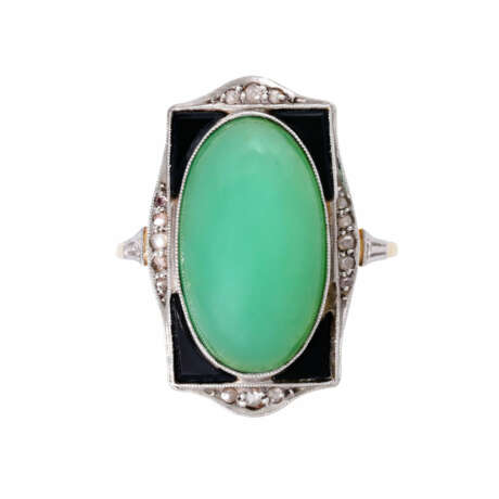 Art Deco ring with chrysoprase, - photo 2