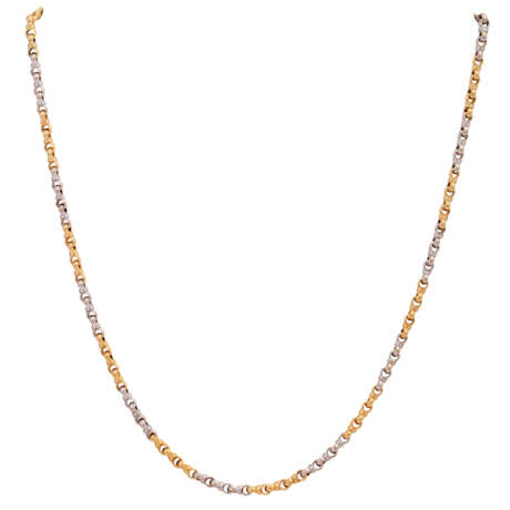 Necklace, alternating yellow and white gold elements, - photo 1