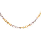 Necklace, alternating yellow and white gold elements, - photo 2