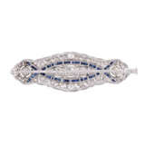 Art Deco brooch decorated with 7 old cut diamonds and 46 diamond roses, total ca. 1,5 ct, - photo 2
