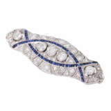 Art Deco brooch decorated with 7 old cut diamonds and 46 diamond roses, total ca. 1,5 ct, - photo 3