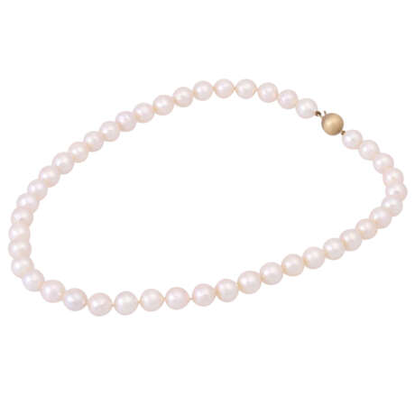 Akoya cultured pearl necklace, - фото 3