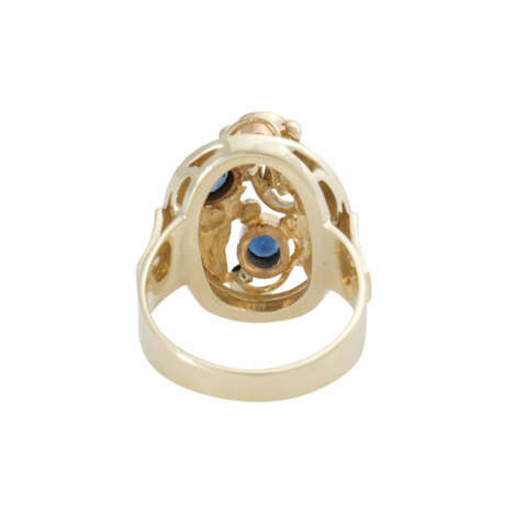 Ring with 2 sapphires and 2 diamonds - фото 4