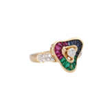 Ring with color stones and diamonds - фото 1