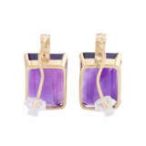 Pair of earrings with amethysts and diamonds - фото 3