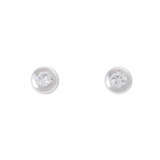 Pair of stud earrings with pearls and diamonds - photo 2