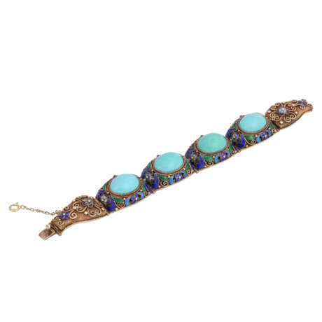 Bracelet with turquoise sabochons, - Foto 3