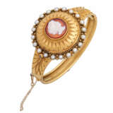 Bangle with agate cameo and pearls, - photo 4