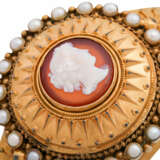 Bangle with agate cameo and pearls, - photo 5