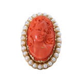 Ring with coral cameo "Portrait of a lady", - Foto 2