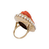 Ring with coral cameo "Portrait of a lady", - Foto 3