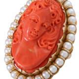 Ring with coral cameo "Portrait of a lady", - Foto 5