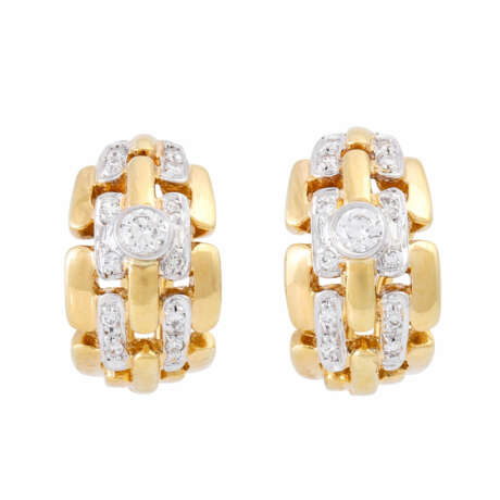 Stud earrings with diamonds total ca. 0,44 ct, - Foto 1