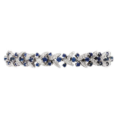 Bracelet with sapphires and diamonds total approx. 1 ct, - photo 2