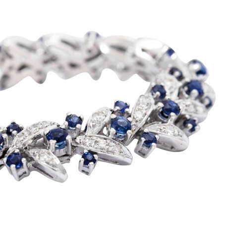 Bracelet with sapphires and diamonds total approx. 1 ct, - фото 5