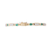 Bracelet with emeralds and 27 diamonds total ca. 0,5 ct, - photo 2
