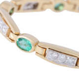 Bracelet with emeralds and 27 diamonds total ca. 0,5 ct, - Foto 5