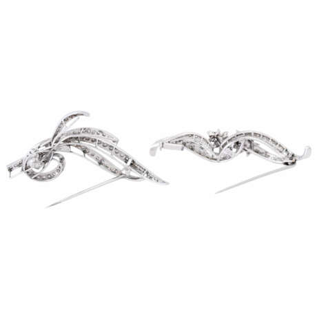 Set of 2 brooches with diamonds total ca. 1,2 ct, - photo 3