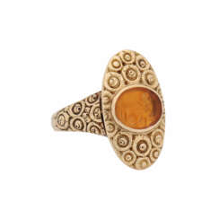 Unique ring with roman antique carnelian bangle