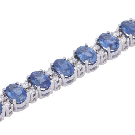 Bracelet with fine sapphires and diamonds of total approx. 1.6 ct, - photo 4