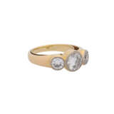 Ring with 3 transitional cut diamonds total approx. 1.9 ct, - Foto 1
