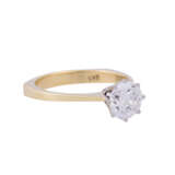 Solitaire ring with diamond of approx. 1.3 ct (engraved), - фото 1