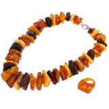 Convolute ring and chain of amber, - photo 1