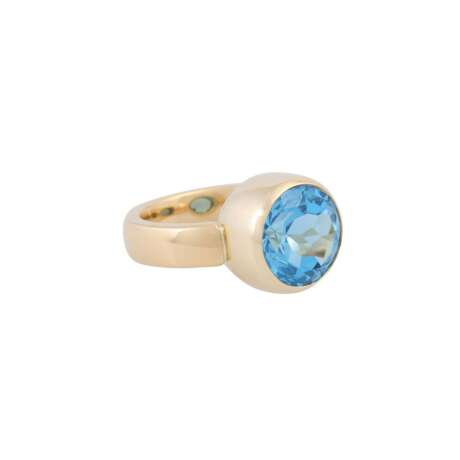 Ring with round faceted blue topaz 12 mm, - Foto 1