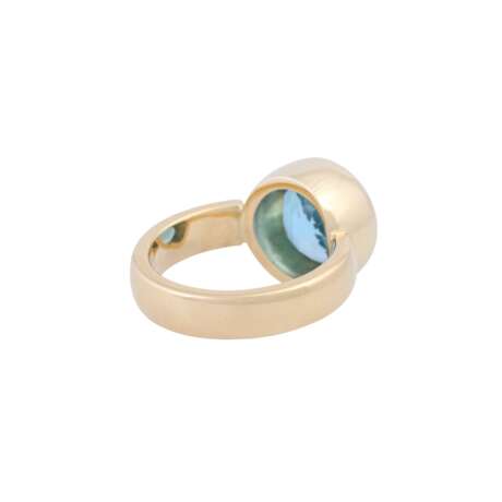 Ring with round faceted blue topaz 12 mm, - фото 3