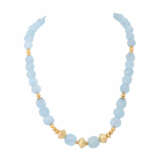 Necklace of faceted aquamarine beads - фото 1