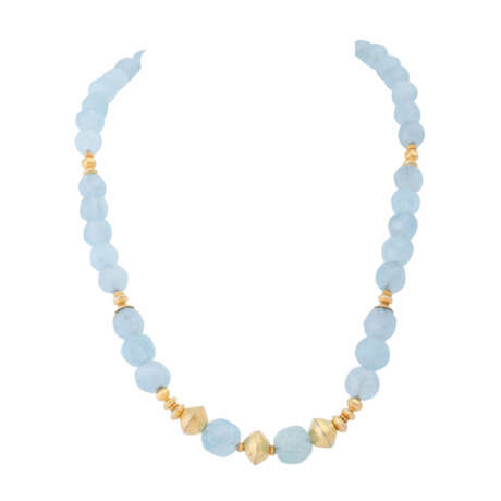 Necklace of faceted aquamarine beads - photo 1