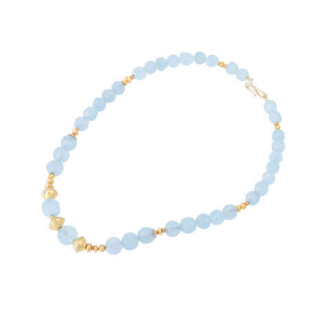 Necklace of faceted aquamarine beads - фото 3