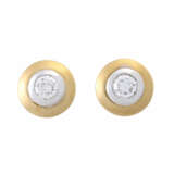 Solitaire ear studs with diamonds of total approx. 0.5 ct, - Foto 1